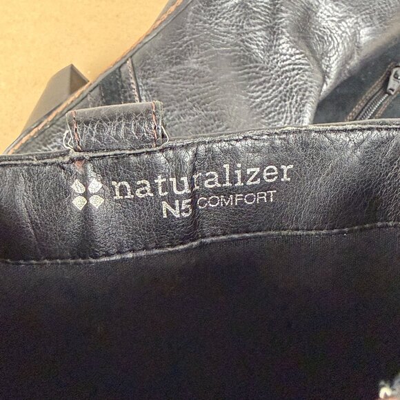 Naturalizer Dandy Leather Heeled Boots Womens 12 Black N5 Comfort - Picture 7 of 8